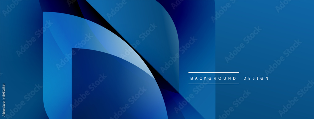 Leinwandbilder abstract blue layers create dynamic composition. gradient shades offer modern visual appeal. minimal