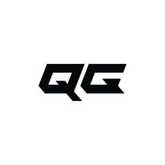 QG monogram logo design letter text name symbol monochrome logotype alphabet character simple logo