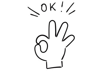 Obraz premium 手書きの手のイラスト OK 塗りなし線画