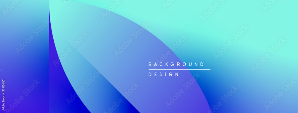 Poster abstract gradient background. blue shades blend into turquoise. minimalist design with text backgrou
