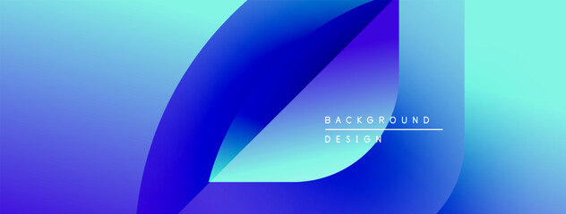 Abstract fluid shapes, blue gradients, modern design. Background suggests technology, innovation, dynamic composition.
