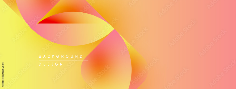Poster abstract fluid shapes blend, creating warm gradient. yellows, oranges, pinks dominate design. minima