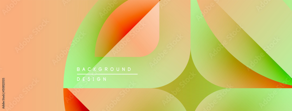 Aufkleber abstract fluid shapes blend orange, green, yellow hues. modern design creates dynamic visual experie