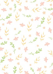 Natural plant flower pattern illustration painting background
