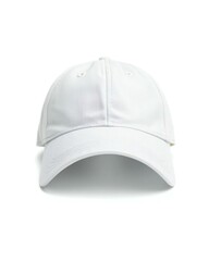 Fototapeta premium Blank white baseball cap front view