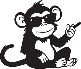 Cool Smoking Monkey Silhouettes
