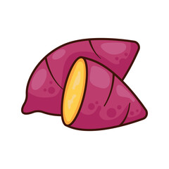 cartoon vector illustration of sweet potato