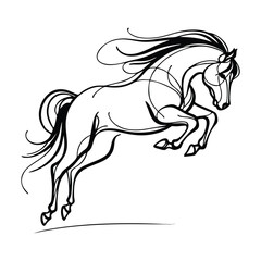 Obraz premium Running Horse Silhouette Logo – Equine Vector Design for Business