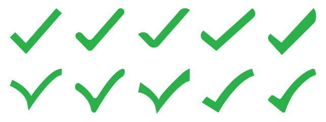 Green check mark and red cross icon set. tick mark with checkbox icon. green checkmark sign for app,  website. vector illustration . 
