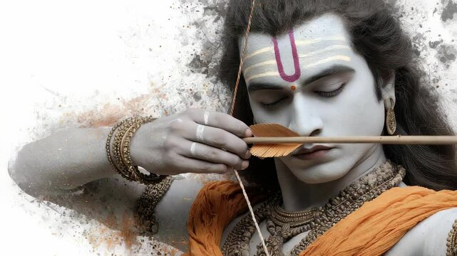 Rama virtues: perfect ruler, warrior ideal, loyal son, faithful husband, courage symbol, dharma follower, hero in Ramayana, noble tradition, Ayodhya heart, eternal protector.