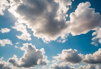 Obraz premium Calm Sky with Warm Sunlight and Clouds