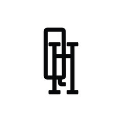 QH monogram logo design letter text name symbol monochrome logotype alphabet character simple logo