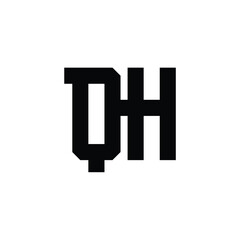 Fototapeta premium QH monogram logo design letter text name symbol monochrome logotype alphabet character simple logo
