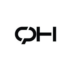 QH monogram logo design letter text name symbol monochrome logotype alphabet character simple logo