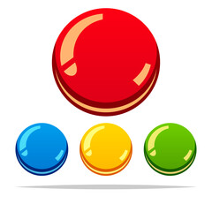 Round magnet button pin vector isolated illustration