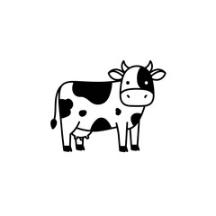 Cartoon Cow Outline: Farm Animal Illustration