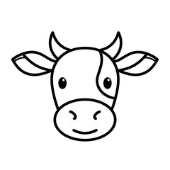 Cow Head Icon: Minimalist Farm Animal Illustration