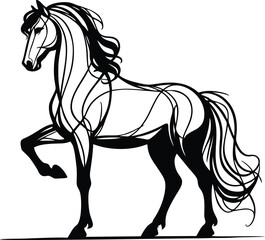 Minimalist Horse Logo Design – Black Silhouette Animal Icon Vector