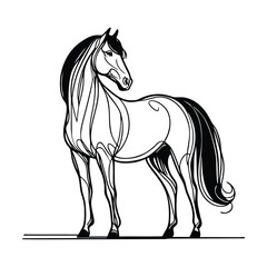 Minimalist Horse Logo Design – Black Silhouette Animal Icon Vector