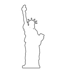 statue of liberty outline, simplified shape symbol © wetzkaz