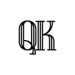 QK monogram logo design letter text name symbol monochrome logotype alphabet character simple logo