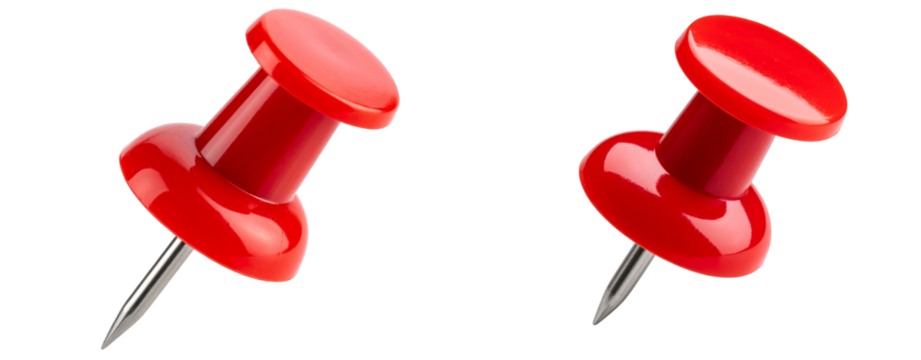Bright Red Push Pin – Transparent PNG