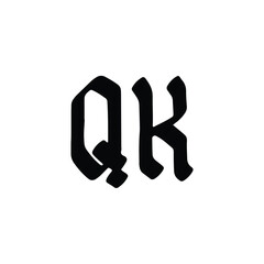 QK monogram logo design letter text name symbol monochrome logotype alphabet character simple logo