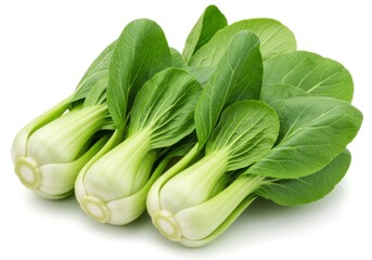Obraz premium Fresh green bok choy vegetables isolated on white background