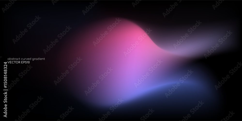 Poster vector abstract blurred gradient background smooth curve shape with colorful light purple blue on bl