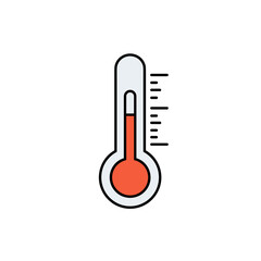 Rising red thermometer symbolizing global warming