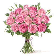 bouquet of pink roses