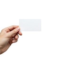 Obraz premium Hand holding a blank card isolated on white background