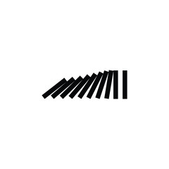 Fototapeta premium Falling dominoes on a white background. domino theory representation. domino effect. vector illustration