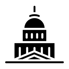 Capitol Building Vector Glyph Icon Design
