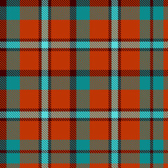 Orange and Teal Plaid Seamless pattern background for textile design .Perfect for textile or print design. vector illustration.