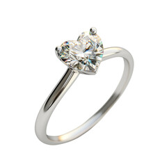 beautiful heart shaped diamond ring with sleek silver band, perfect for expressing love and commitment. This elegant piece shines brightly, making it ideal gift for special occasions