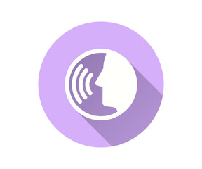 Voice assistant flat icon. Simple illustration with long shadow for graphic and web design.