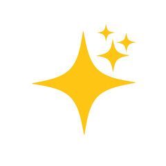 Vector icon of sparkling star with yellow color, in flat style, suitable for graphic design needs, creative design, web design