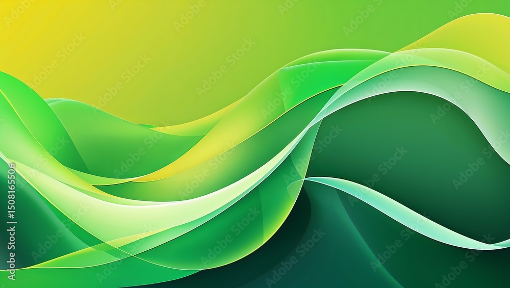 Canvas Prints abstract green and yellow wavy background with modern and elegant artistic design