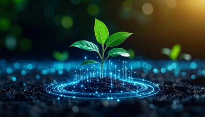 デジタルな芽吹き：光と情報で成長する植物Custom AI Model