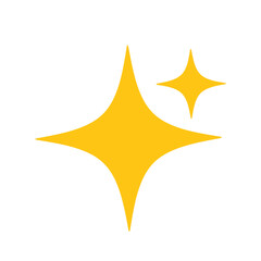 Vector icon of sparkling star with yellow color, in flat style, suitable for graphic design needs, creative design, web design