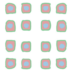 青い花のパターンイラスト