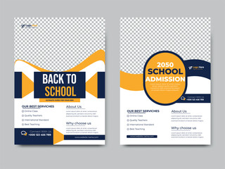 Fototapeta premium school education admission Flyer brochure cover template for Kids back to layout design. 
