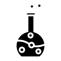 Chemical Flask Vector Glyph Icon Design