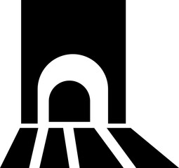 Tunnel Entrance Sign thin line icon , vector, pixel perfect, in different style automobile bridge. for web Modern empty highway of road with tunnel pictogram inside isolated on transparent background.