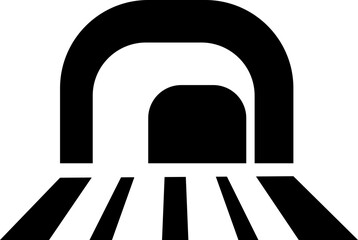 Fototapeta premium Tunnel Entrance Sign thin line icon , vector, pixel perfect, in different style automobile bridge. for web Modern empty highway of road with tunnel pictogram inside isolated on transparent background.