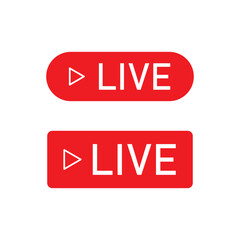 LIVE streaming media online and television overlay icon red mark