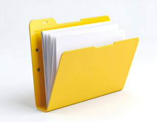 Organized Yellow Hanging File Folder with Documents