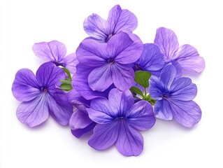 Lobelia flowers in a simple arrangement, on white isolated background