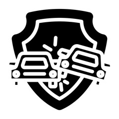 Car Accident Insurance Vector Glyph Icon Design